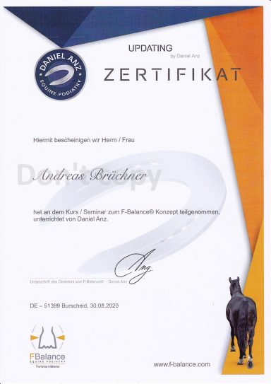 Zertifikat F-Balance Update